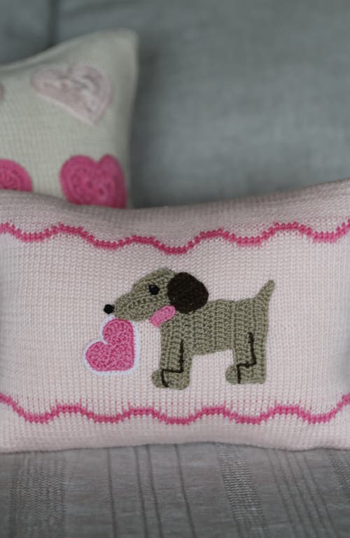 Melange Collection Valentine Puppy Dog Mini Pillow In Pink
