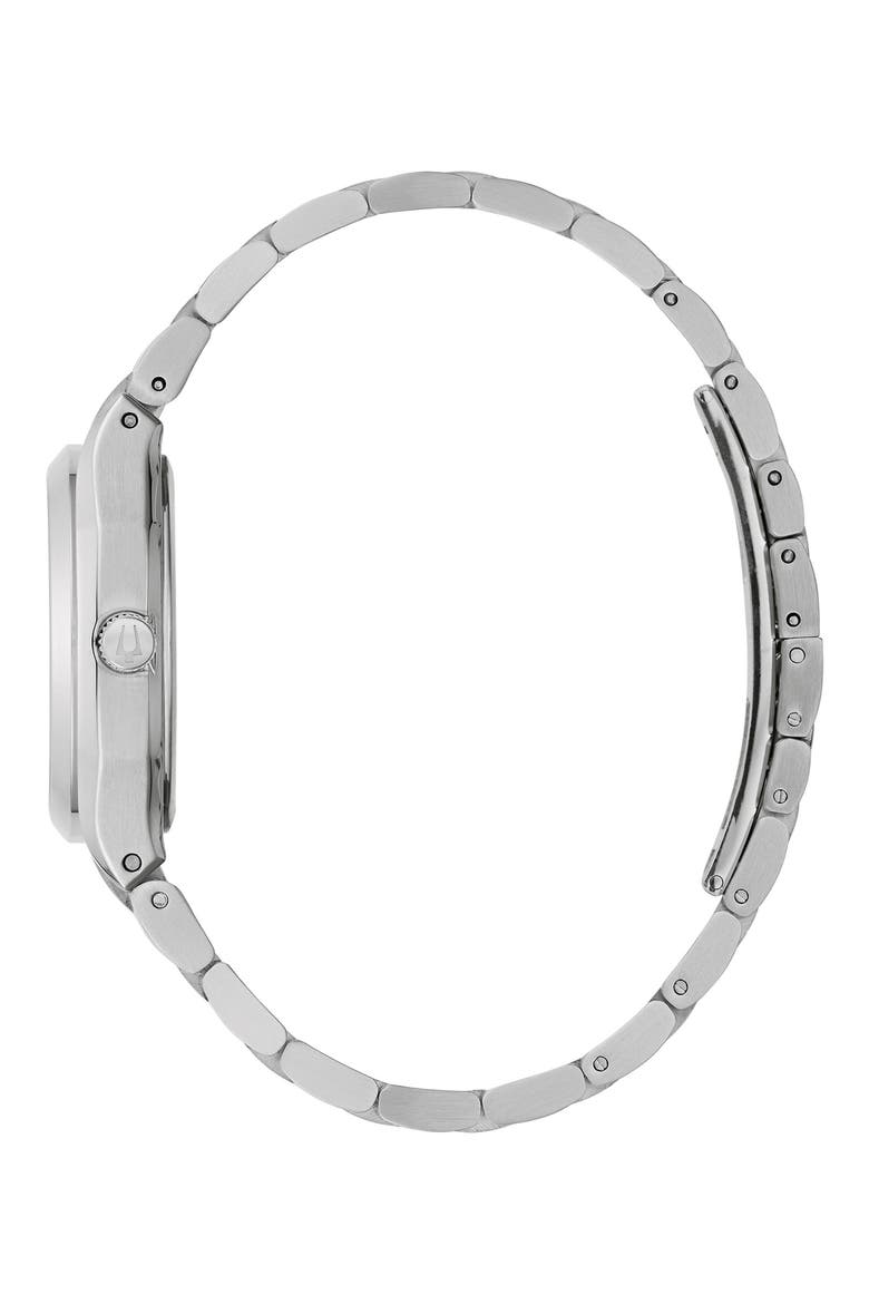 Three-Hand Quartz Stainless Steel Bracelet Watch, 34mm, Alternate, color, SILVER