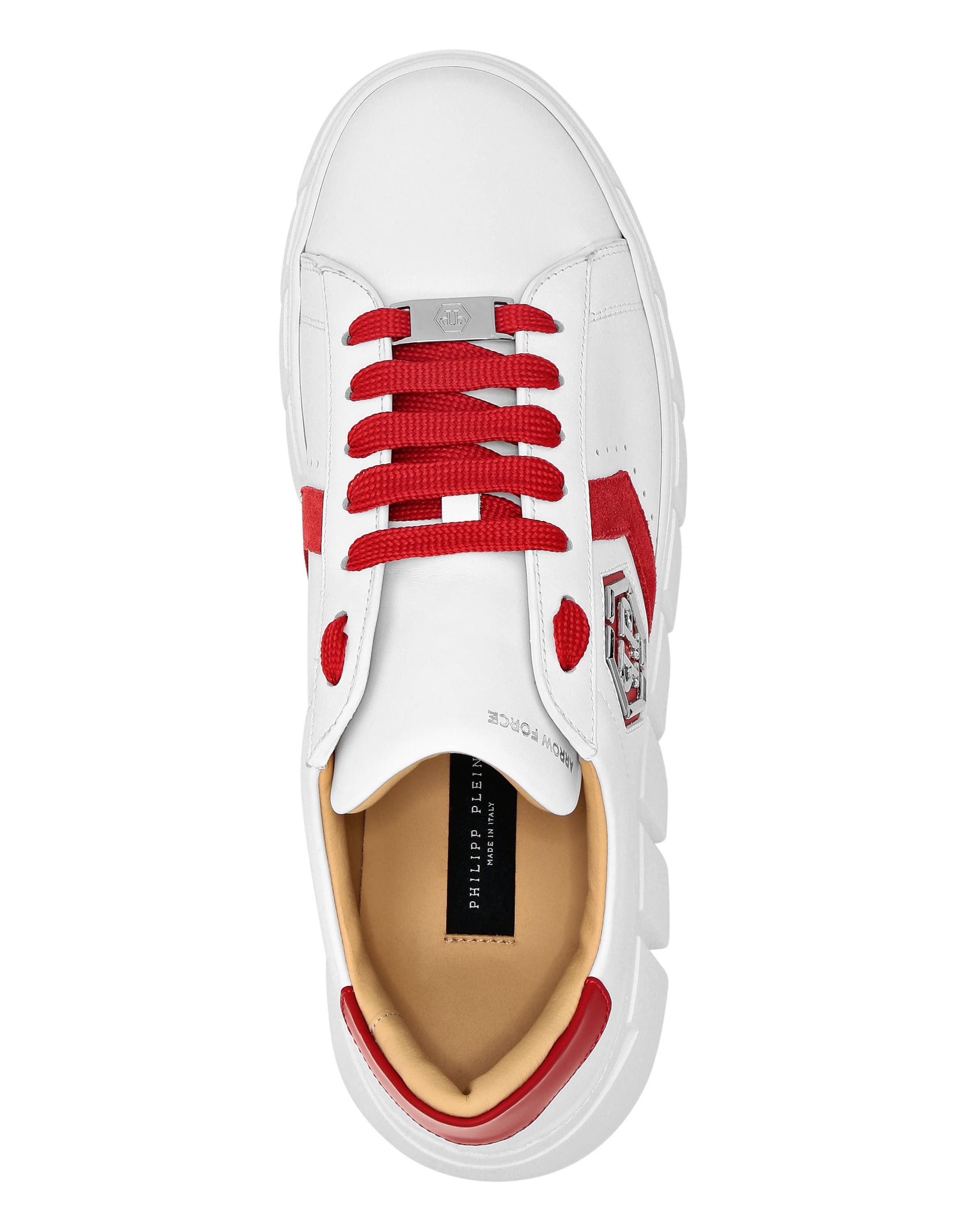 Nappa Leather Lo-Top Sneakers Hexagon Unisex, Alternate, color, red