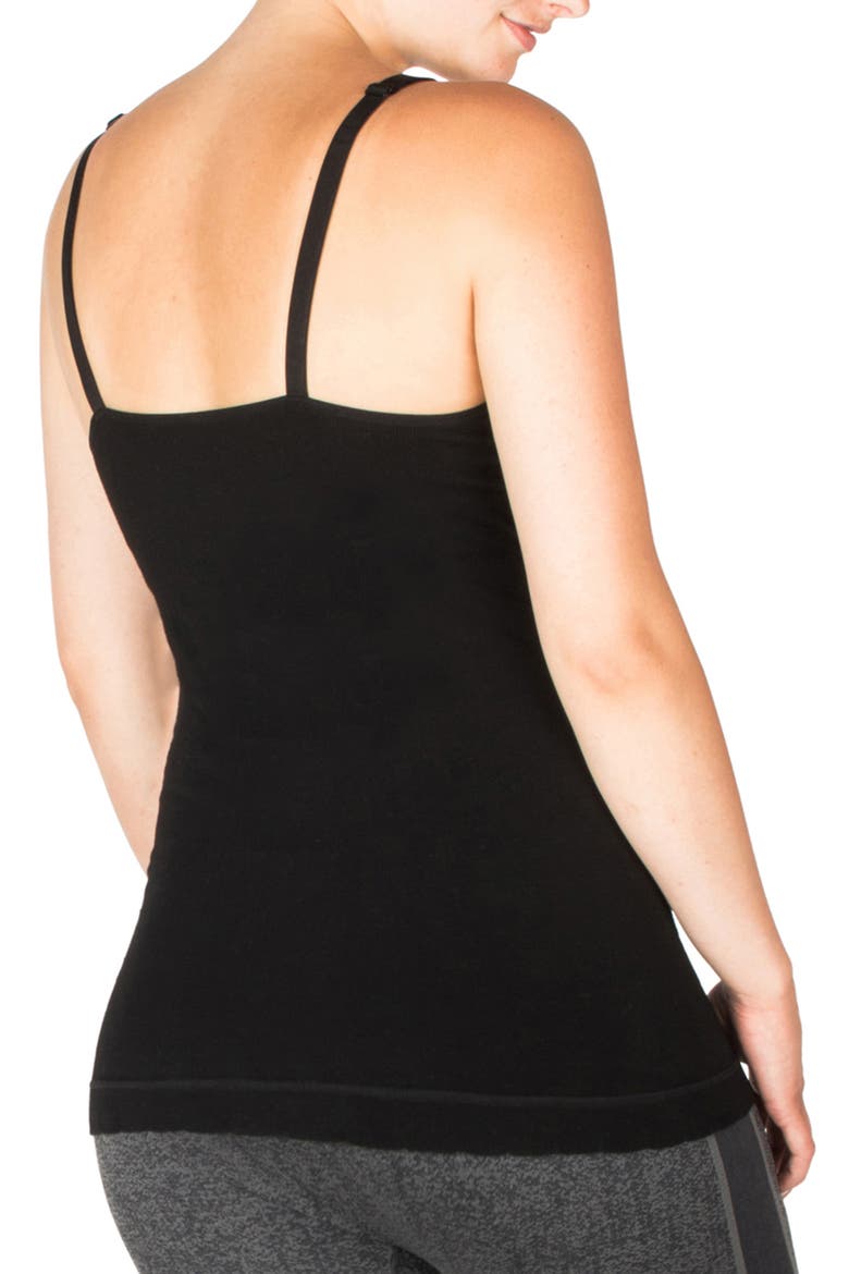 Seamless Maternity/Nursing Yoga Tank, Alternate, color, BLACK