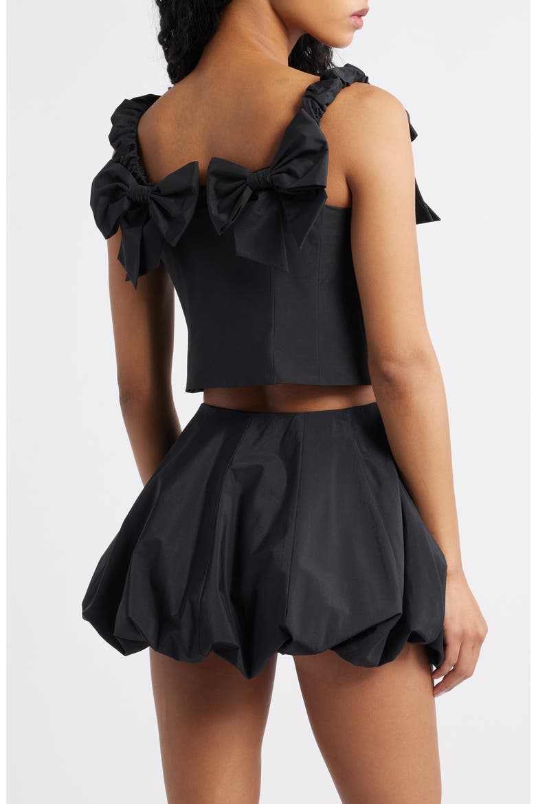 Winston Bow Off the Shoulder Crop Top, Alternate, color, BLACK
