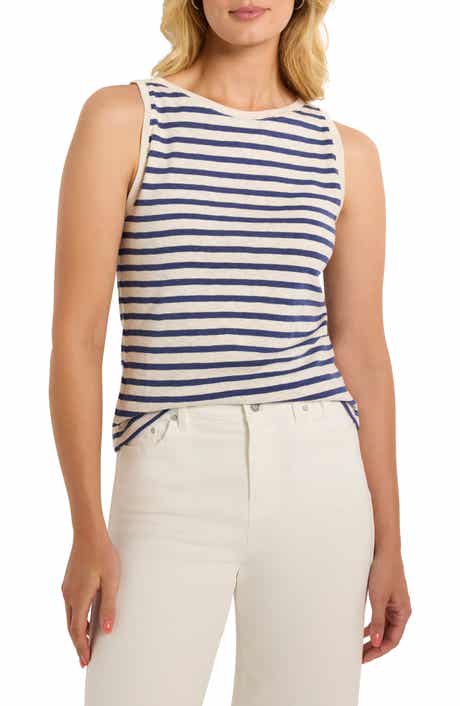 NZT by NIC+ZOE Stripe Boat Neck Tank