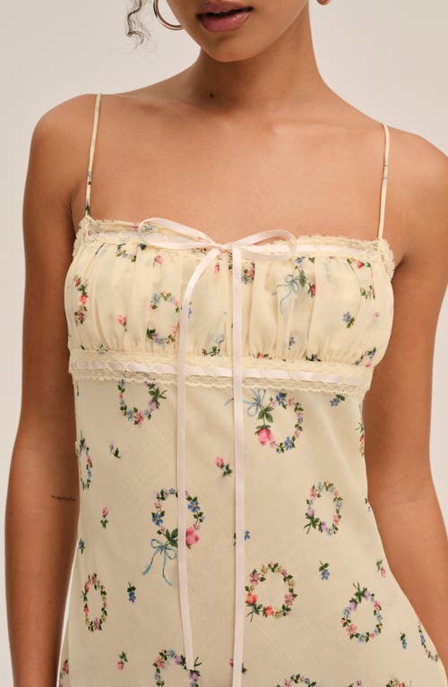 For Love & Lemons Midsummer Floral Sundress In Neutral