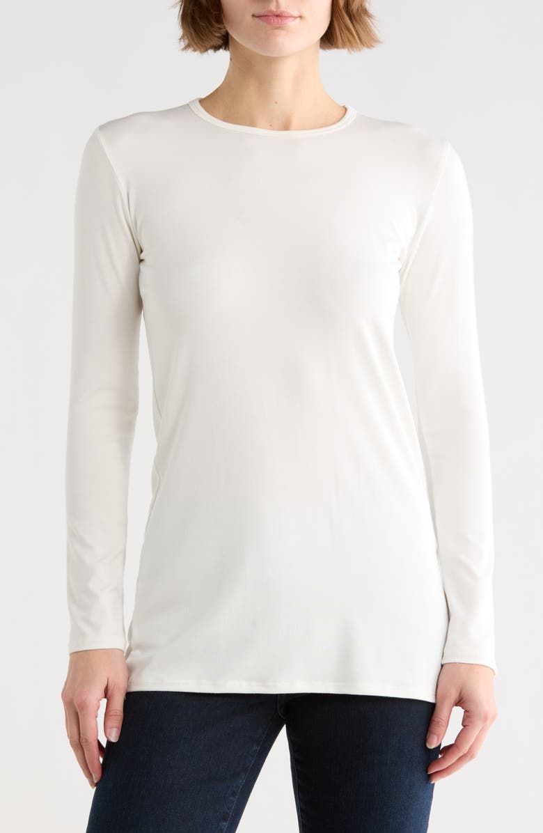 GO COUTURE Long Sleeve T-Shirt, Main, color, White Interlock