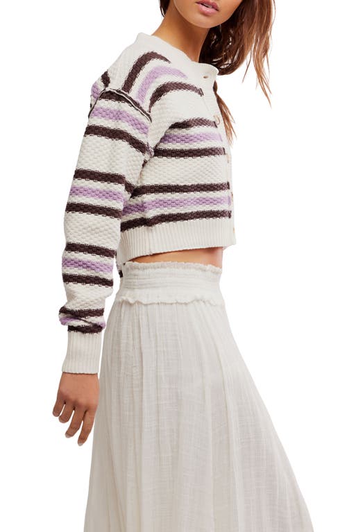 Free People Lila Striped Cardigan In Multi