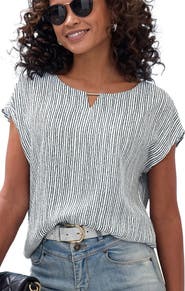 LASCANA Keyhole Striped Blouse