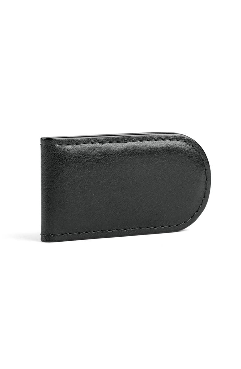 Bosca Leather Money Clip, Alternate, color, Black