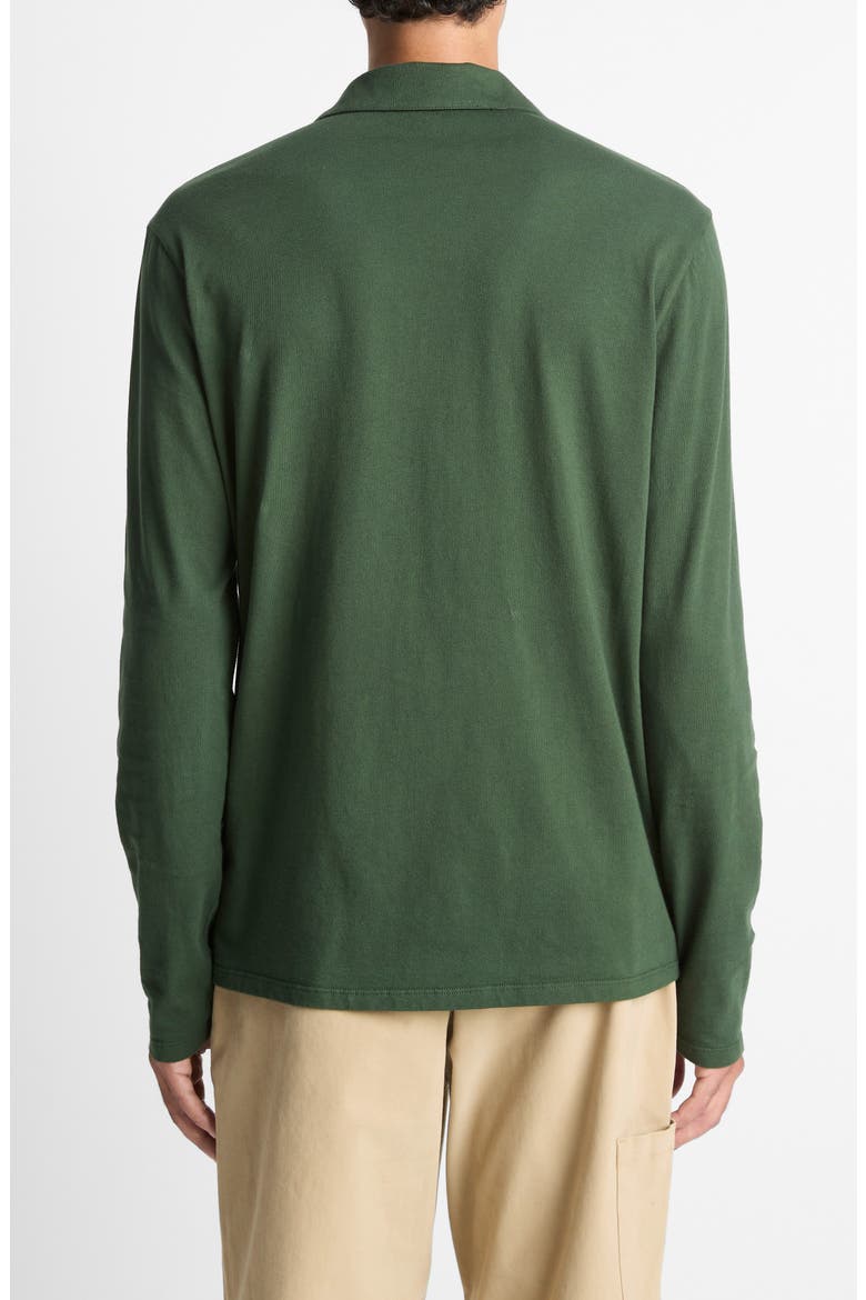 Garment Dyed Johnny Collar Long Sleeve Top, Alternate, color, WASHED DARK LEAF