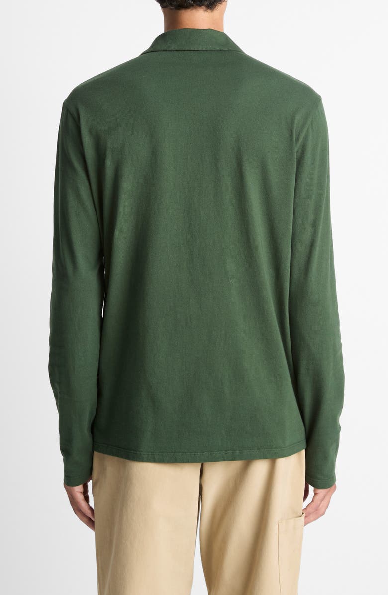 Vince Garment Dyed Johnny Collar Long Sleeve Top, Alternate, color, Washed Dark Leaf