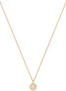 COACH Faux Pearl Logo Pendant Necklace