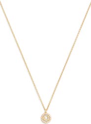 COACH Faux Pearl Logo Pendant Necklace