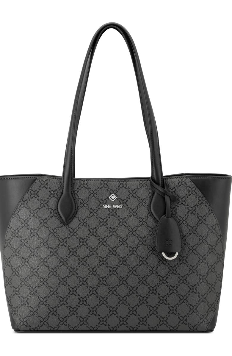 Nine West Cheryth Tote Bag, Main, color, Jet Black Logo