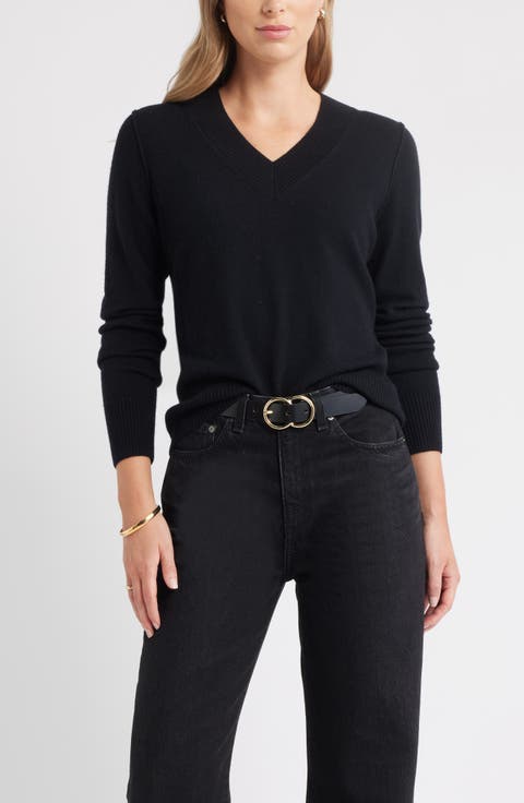 V-Neck Wool & Cashmere Sweater