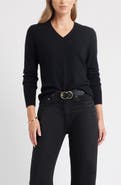 Caslon® V-Neck Wool & Cashmere Sweater