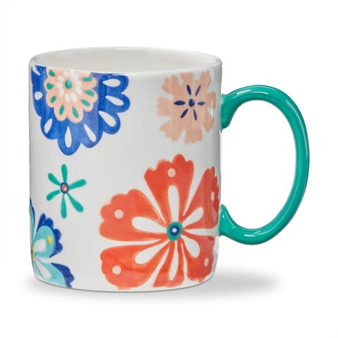 Eclectic Fun Earthenware Mug Multi 16 oz 3.75 x 3.75 x 4 in
