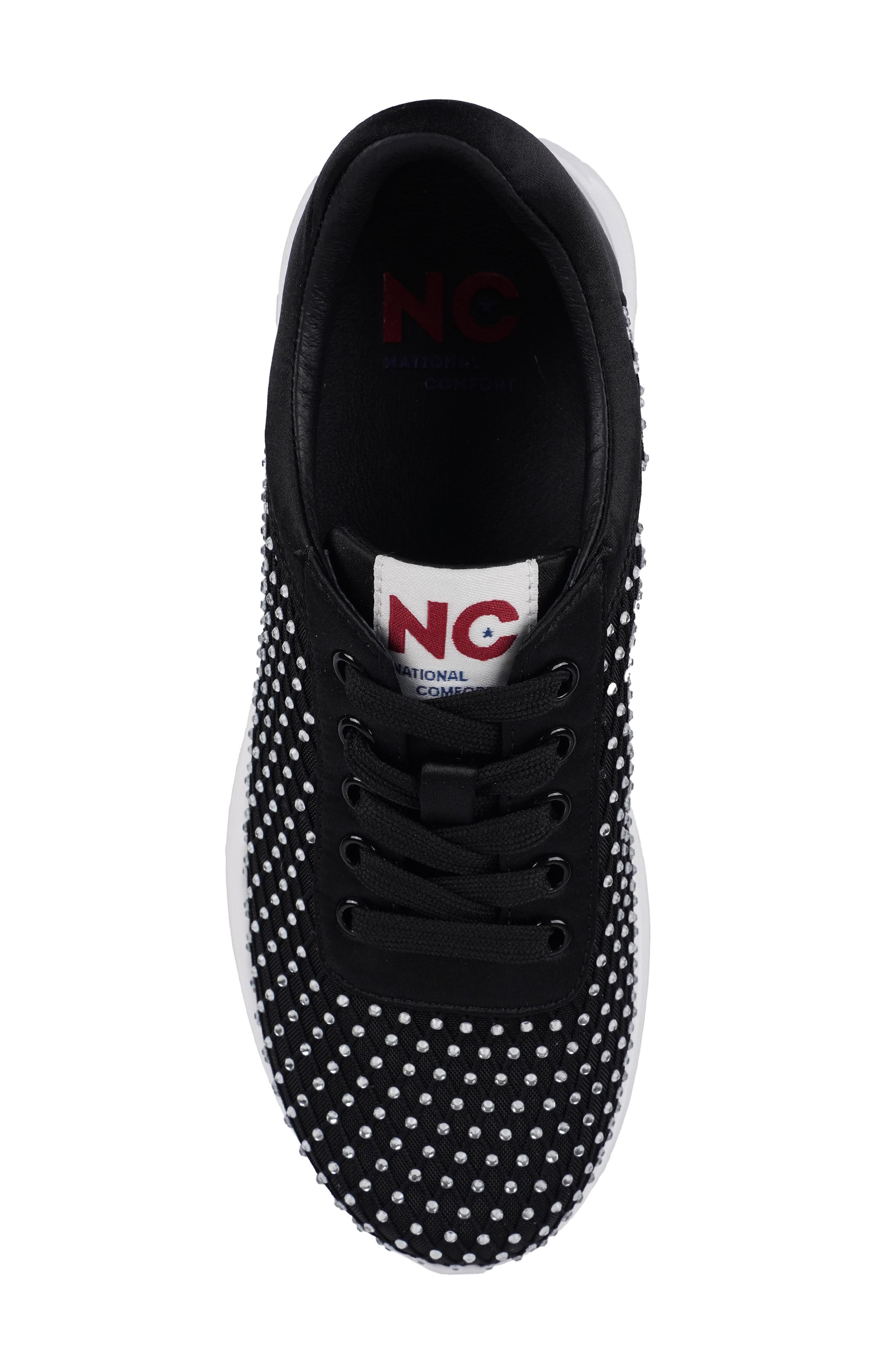 National Comfort Keana Crystal Sneaker, Alternate, color, Black Fx