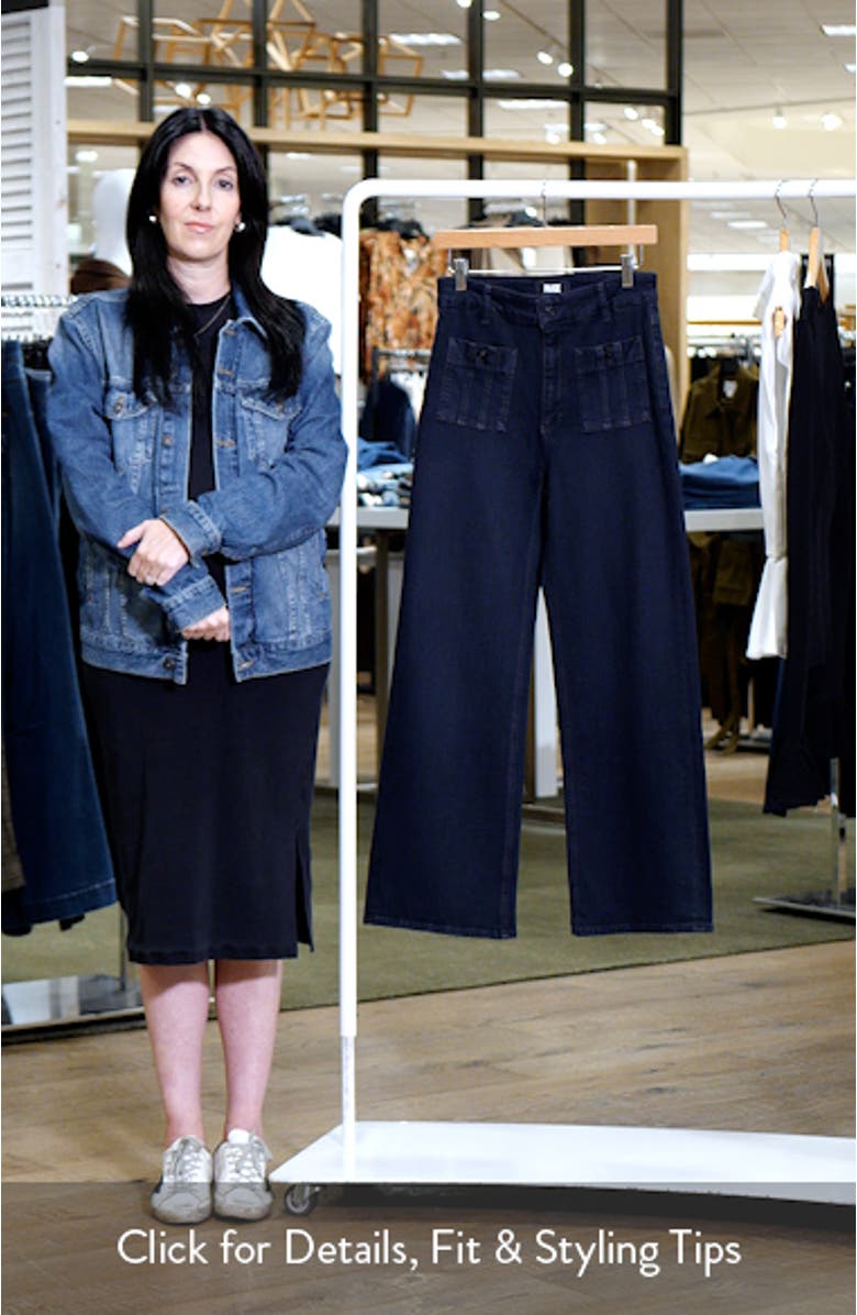 Anessa High Waist Patch Pocket Wide Leg Jeans, sales video thumbnail