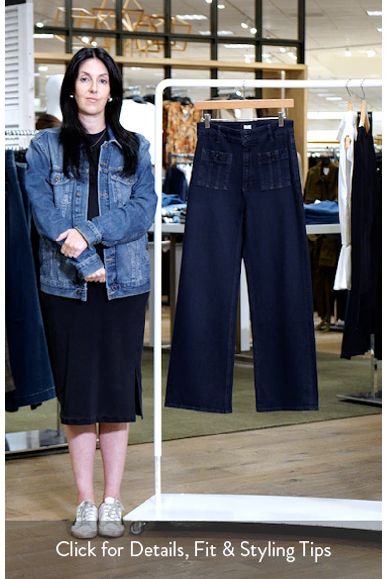 Anessa High Waist Patch Pocket Wide Leg Jeans video