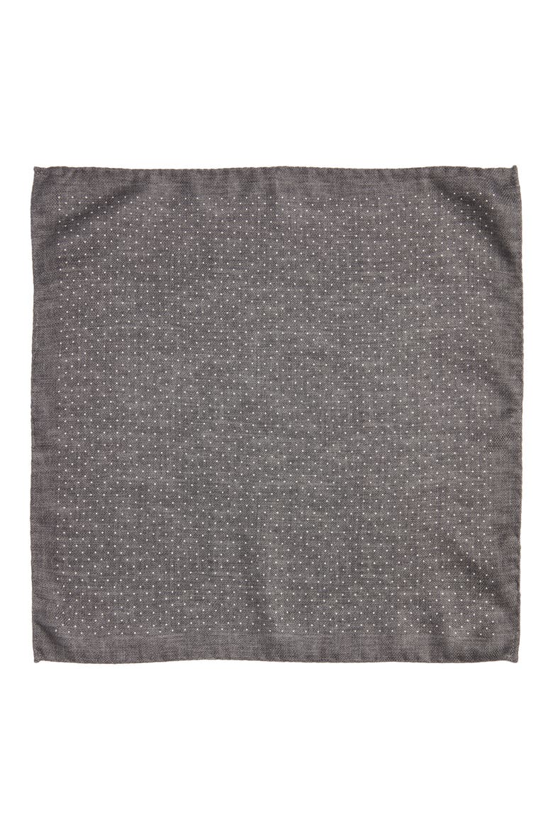 Keele Neat Dot Silk Pocket Square, Alternate, color, CHARCOAL
