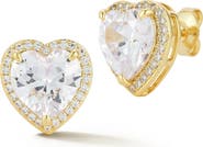 GLAZE JEWELRY Heart Cubic Zirconia Stud Earrings