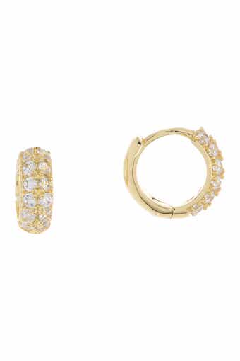 NORDSTROM RACK Double Row Pave CZ 10mm Huggie Hoop Earrings