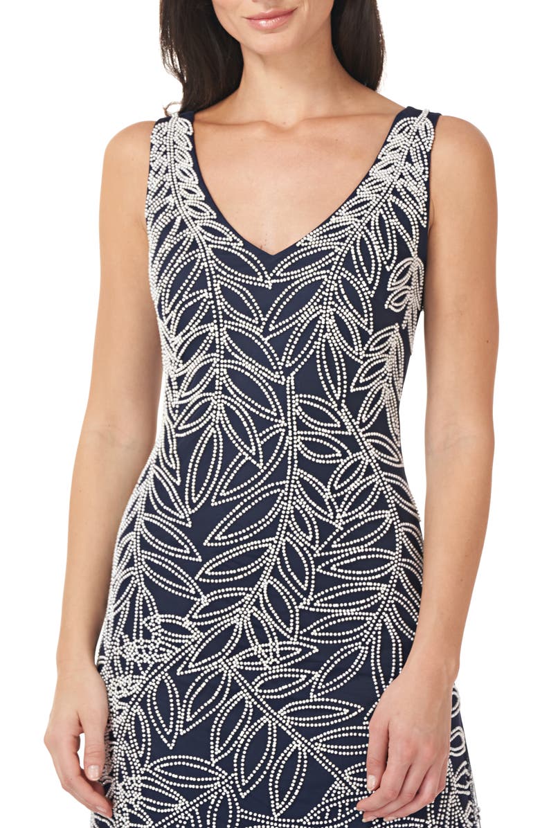 JS Collections Beaded Sleeveless Midi Dress, Alternate, color, 