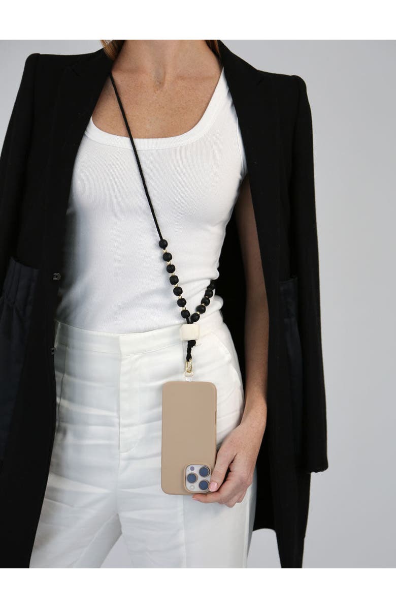 By Lilla Jazz Crossbody Phonestrap, Alternate, color, Black And Pearl