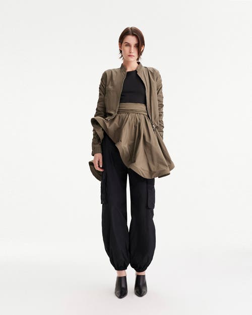 Theo The Label Theia Taffeta Cargo Pant In Army