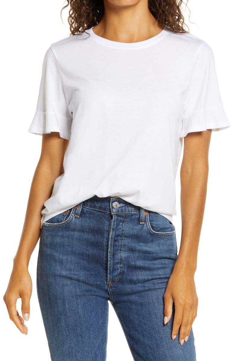 1901 Ruffle Cuff T-Shirt, Main, color, 