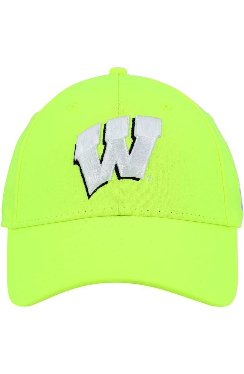 Under Armour Men's Under Armour Neon Green Wisconsin Badgers Signal Call Performance Flex Hat, Alternate, color, 