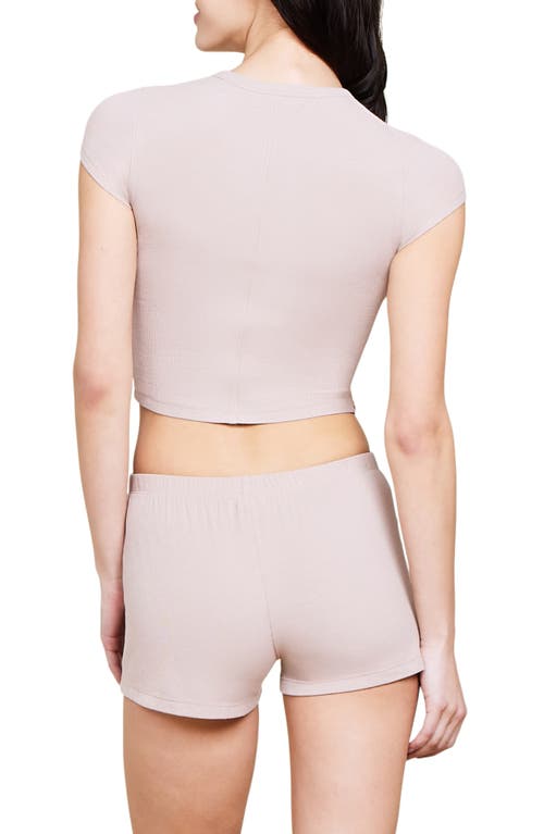 Barefoot Dreams Malibu Collection Ultra Soft Rib Crop T-shirt In Willow