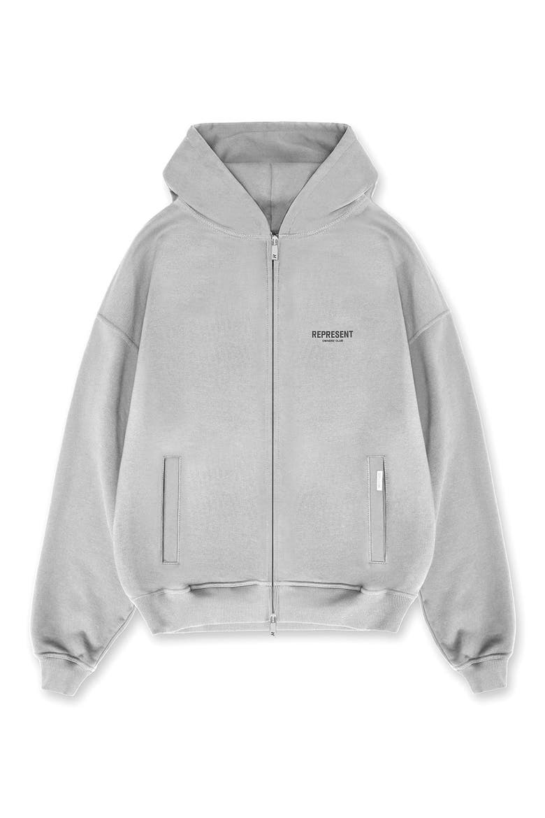 Owners' Club Script Graphic Zip Hoodie, Alternate, color, ASH GREY