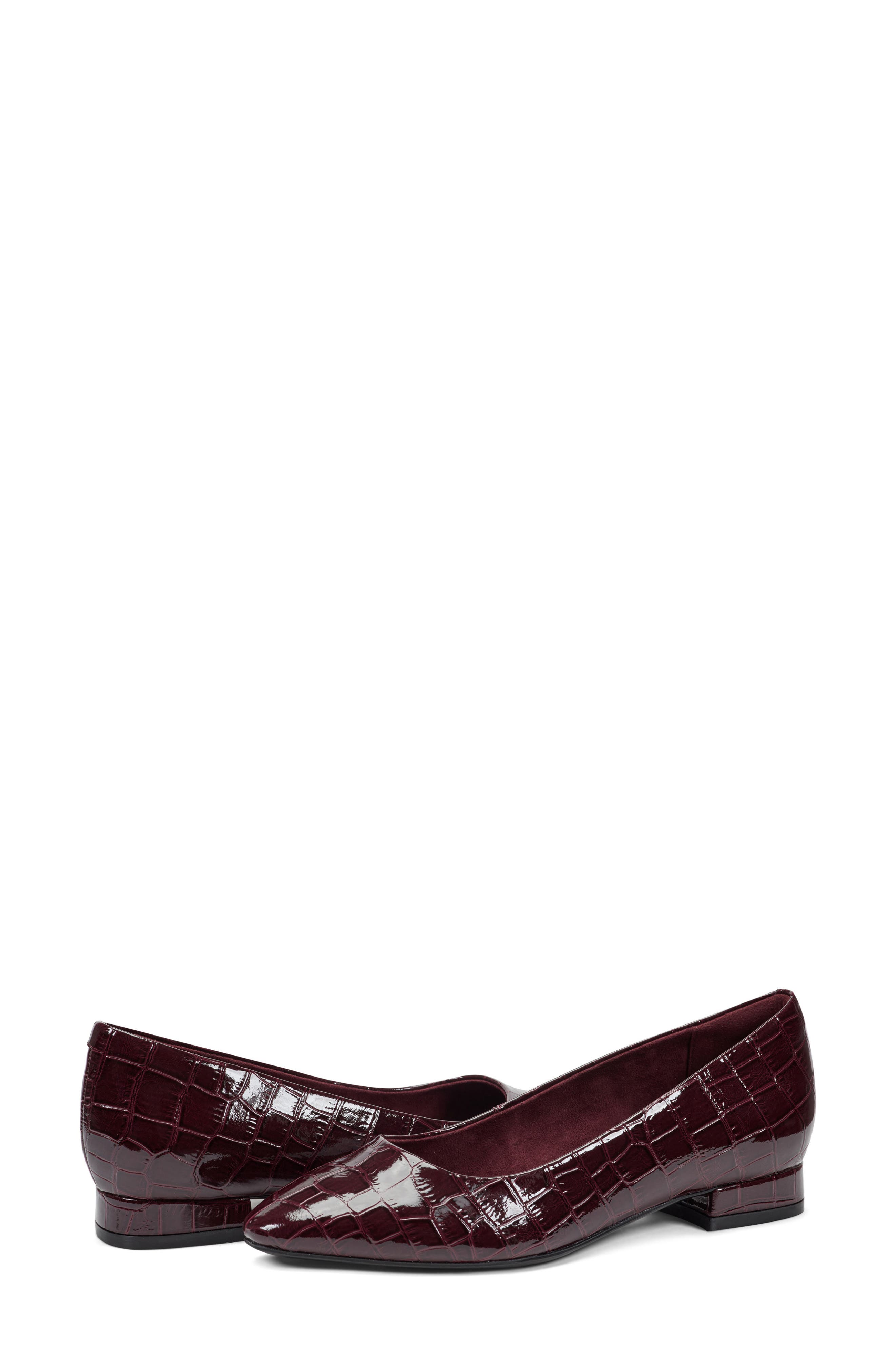 Tessa Pointed Toe Flat, Alternate, color, DARK RED