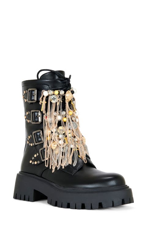 Megumi Chained-Up Combat Boot (Women)