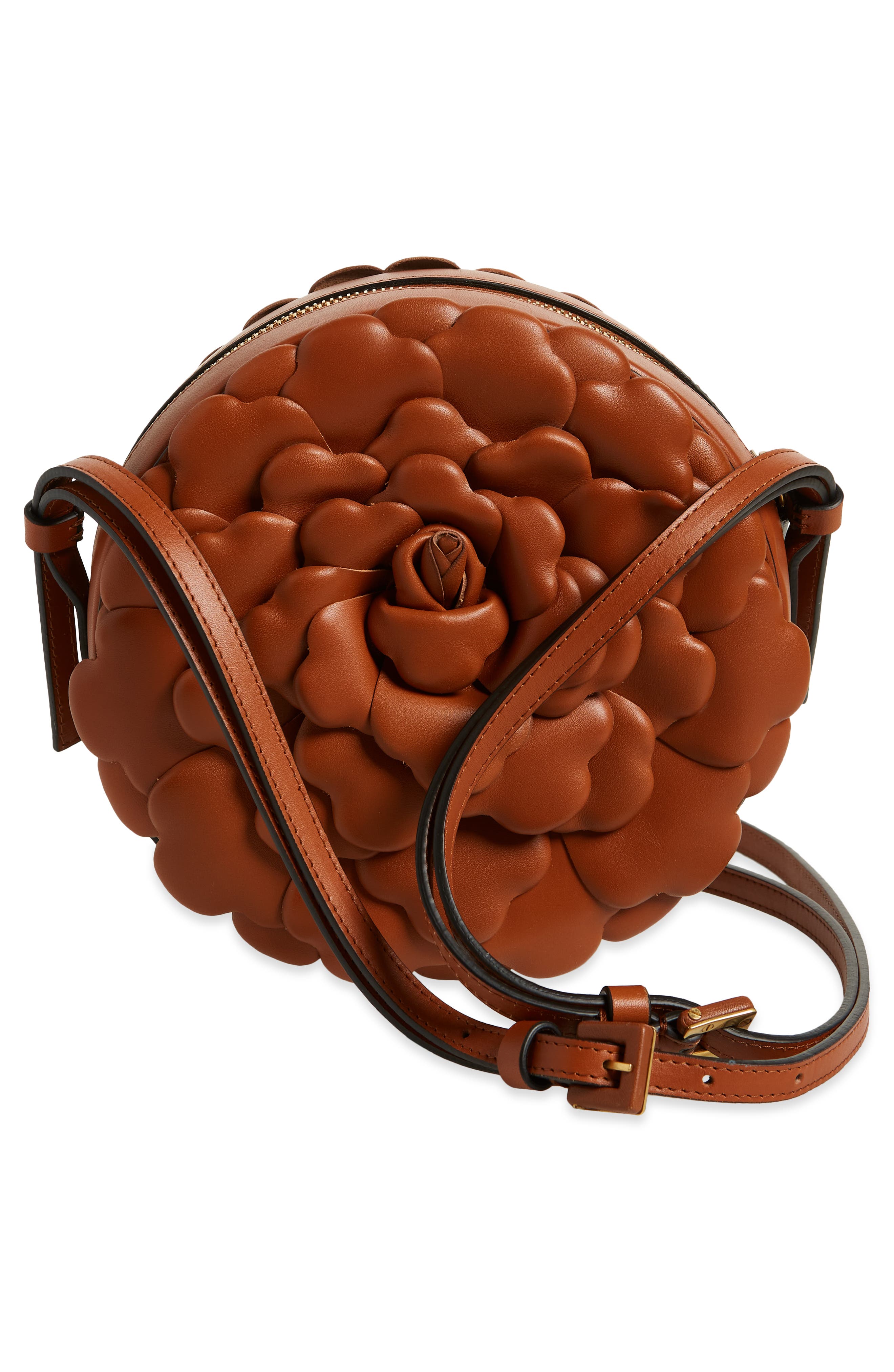 Valentino Garavani Atelier Rose Leather Shoulder Bag, Alternate, color, 