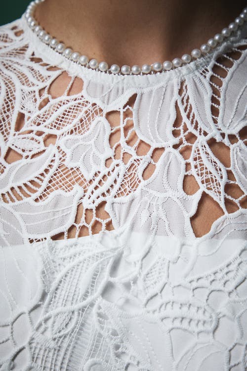 Coast Lisa Tan Lace Top Wide Leg Jumpsuit In White