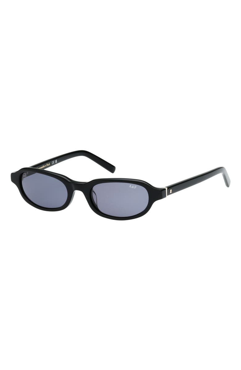 ABERCROMBIE & FITCH 50mm Oval Sunglasses, Alternate, color, Shiny Black / Smoke