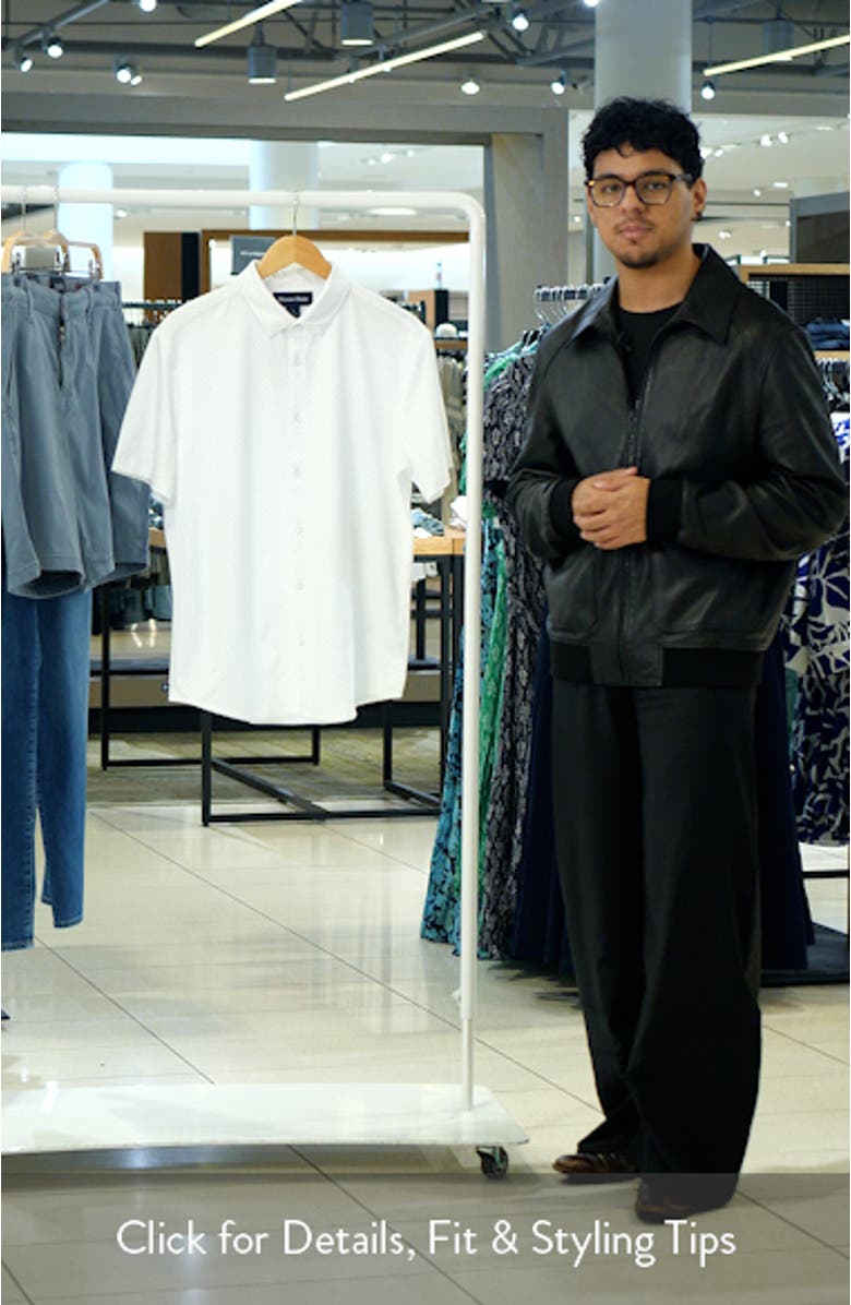 Halyard Trim Fit Micropattern Short Sleeve Button-Up Shirt, sales video thumbnail