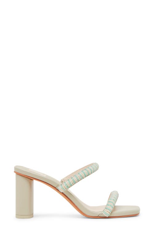 Dolce Vita Nolah Mint Multi Beaded High Heel Slide Sandals In Mint Multi Beads