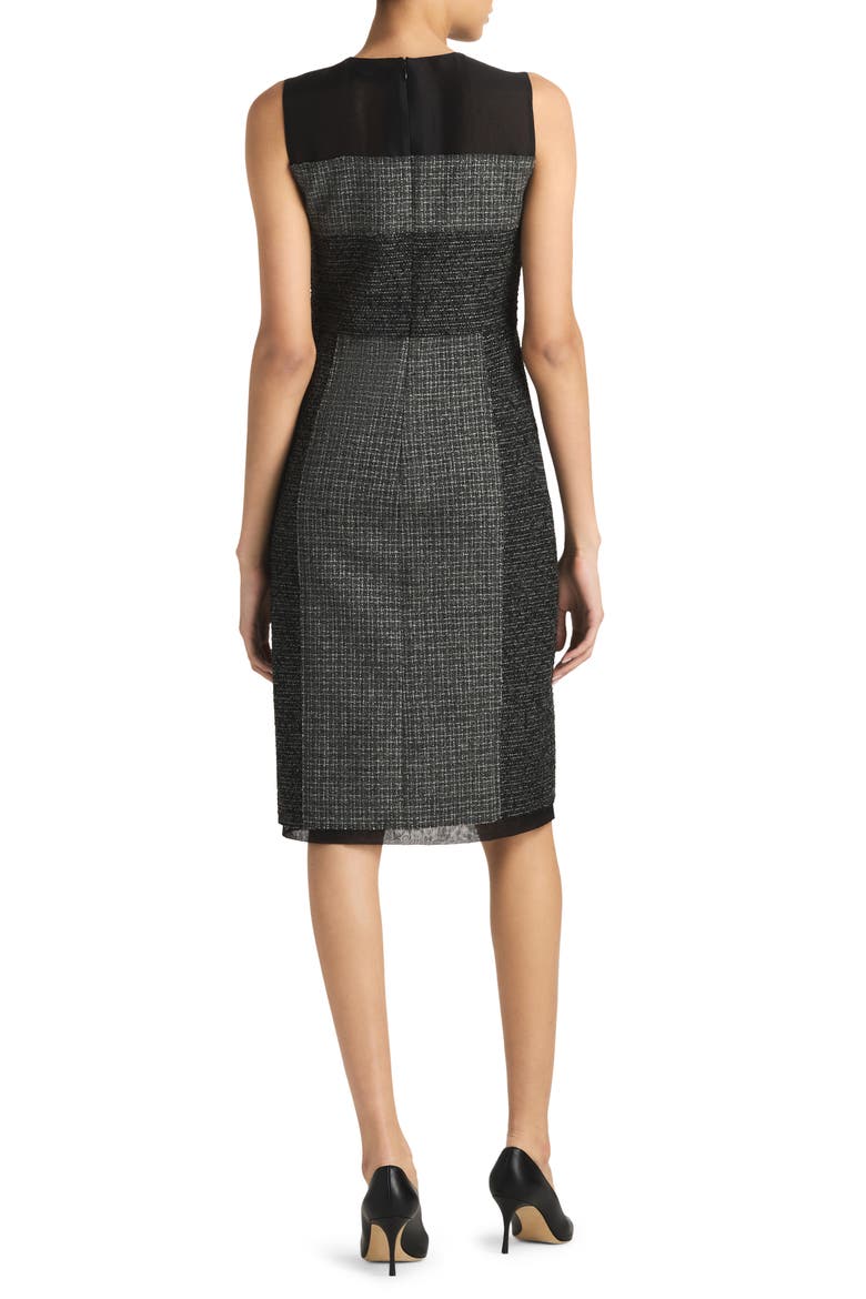 Micropattern Mixed Tweed Sheath Dress, Alternate, color, GRAY/ ECRU/ BLACK MULTI