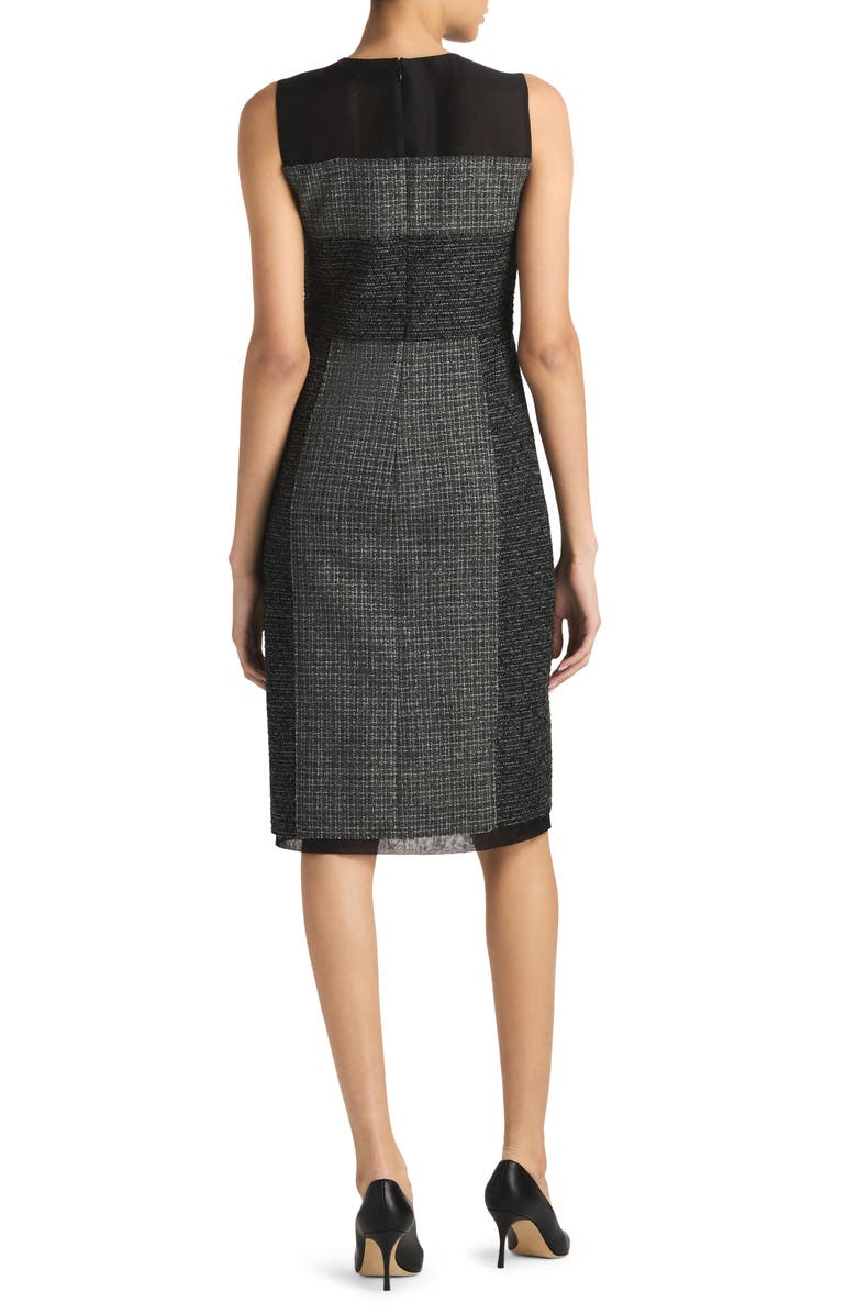 St. John Collection Micropattern Mixed Tweed Sheath Dress, Alternate, color, 