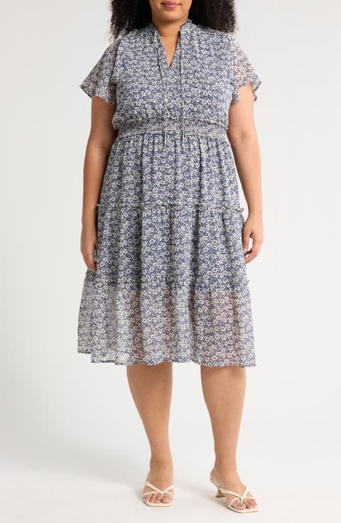 Tiered Midi Dress (Plus Size)