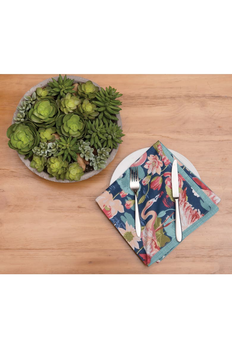 Flamingo Lagoon Napkin Set of 6, Alternate, color, Blue
