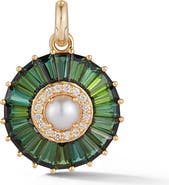 Storrow Small Emily Charm with Pearl, Diamond and Green Tourmaline