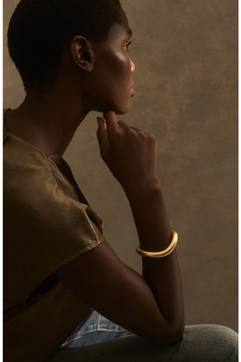Freida Wave Cuff Bracelet, Alternate, color, GOLD TONE