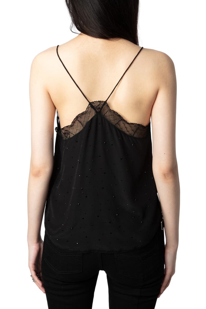 Christy Beaded Silk Camisole, Alternate, color, NOIR