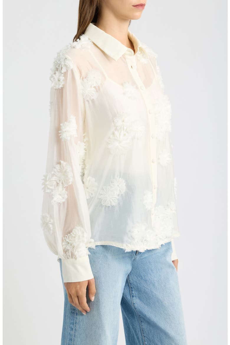 Cliona Floral Shirt, Alternate, color, CREAM