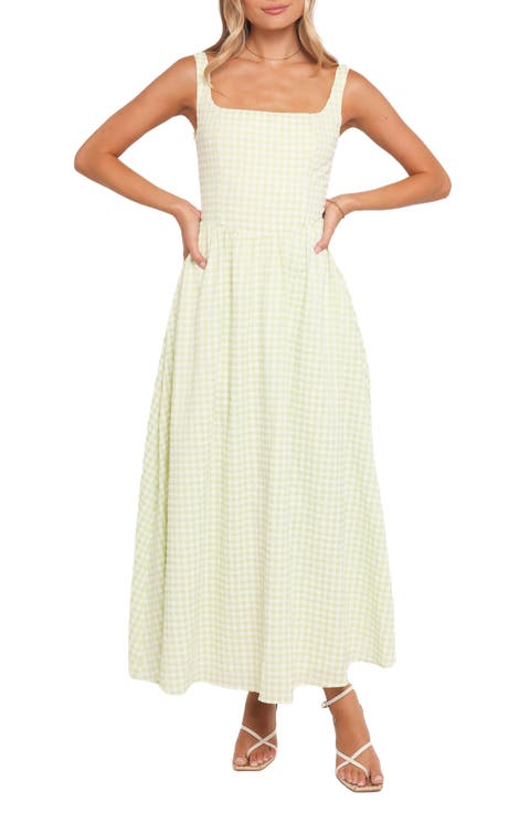 Amberlyn Gingham Sleeveless Maxi Dress