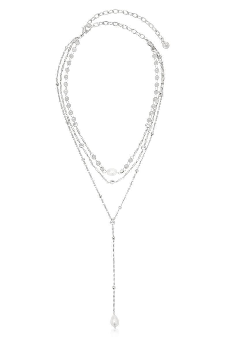 Forever Falling Y-Necklace, Main, color, SILVER