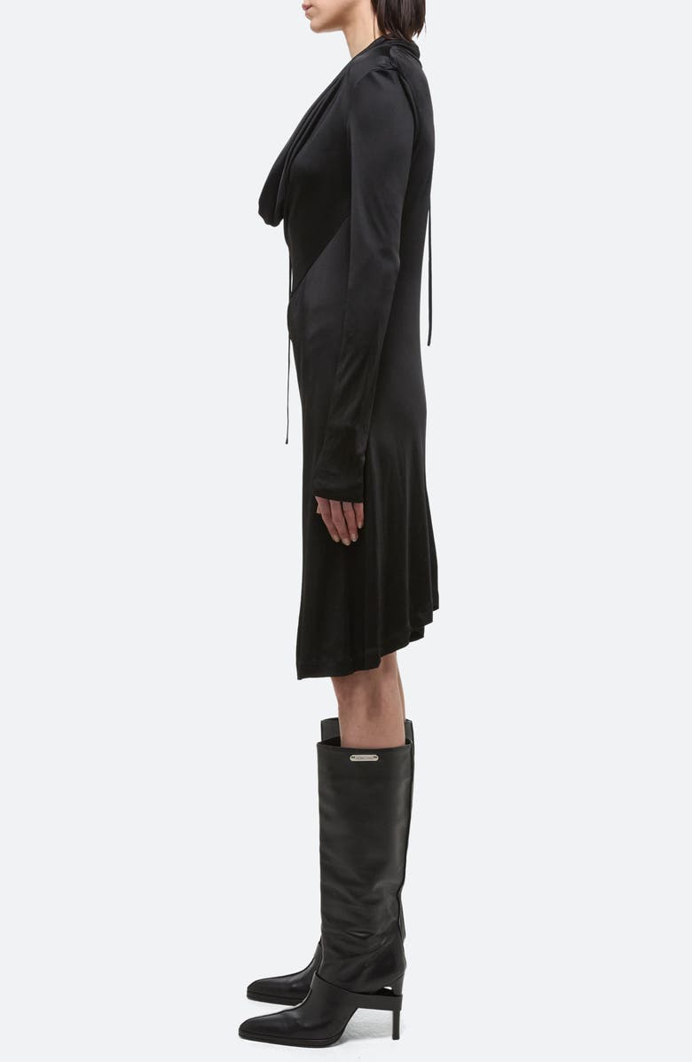 Helmut Lang Cowl Neck Long Sleeve Dress, Alternate, color, Black
